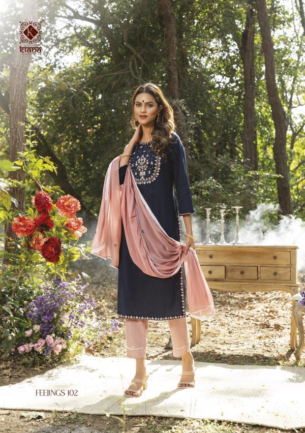 Kiana Feelings Fancy Kurti With Bottom Dupatta Collection